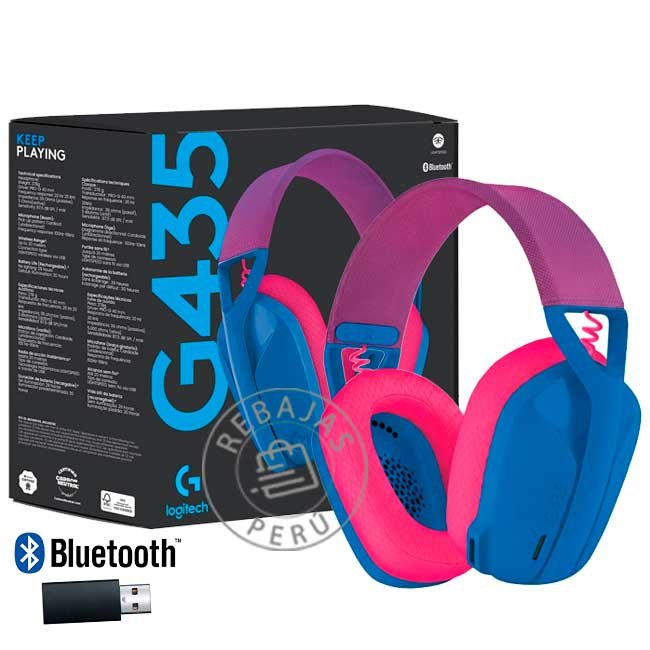 Gamer Logitech G435 Audífono  Inalámbrico con Micrófono | Bluetooth + LIGHTSPEED