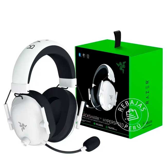 Audífono  Razer BlackShark V2 HyperSpeed Wireless con Micrófono – 70H, THX Spatial, USB-A/Bluetooth – Blanco
