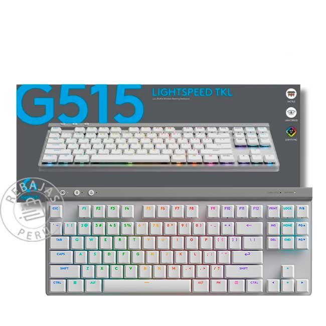 Logitech G515 TKL Teclado Mecánico Inalámbrico LIGHTSPEED RGB LIGHTSYNC Blanco