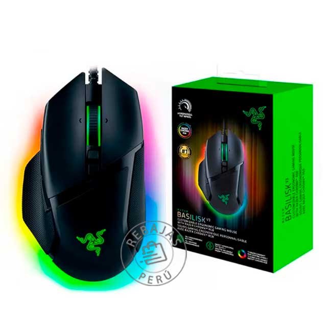 Razer Basilisk V3 Mouse Gaming – 26K DPI, 11 Botones, RGB Chroma, Switch Óptico 70M