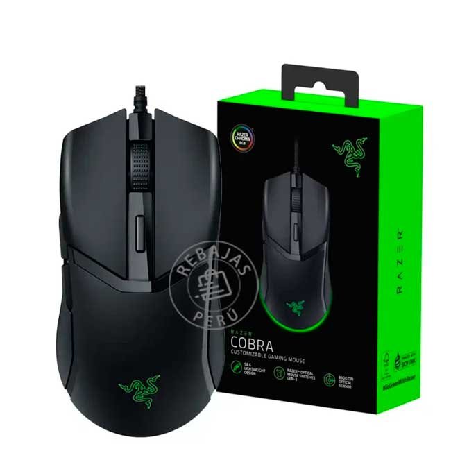 Mouse Razer Cobra 8500 DPI RGB Chroma, Switch Óptico 90M, Ultra Liviano - Negro