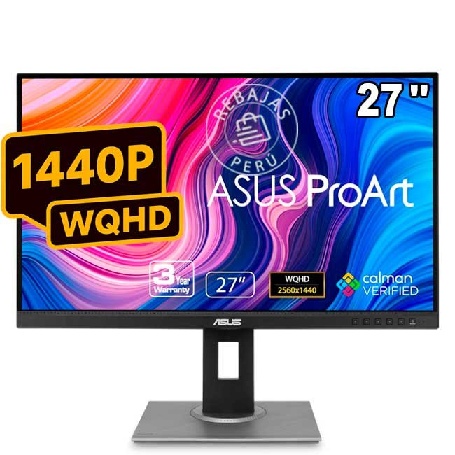 Monitor ASUS ProArt PA278QV 27" WQHD IPS 100% sRGB 75Hz para diseño
