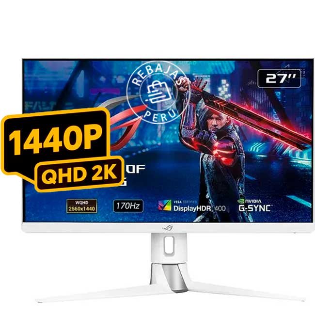 Monitor ASUS ROG Strix XG27AQ-W 27" WQHD IPS 170Hz 1ms HDR400 G-SYNC Compatible ELMB Sync Gaming Blanco