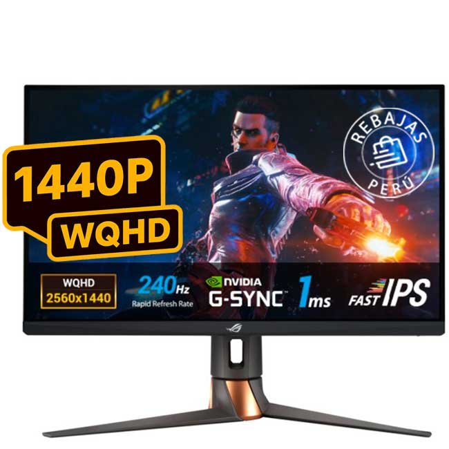 Monitor ASUS ROG Swift PG279QM 27" QHD IPS 240Hz 1ms HDR400 G-SYNC NVIDIA Reflex Gaming