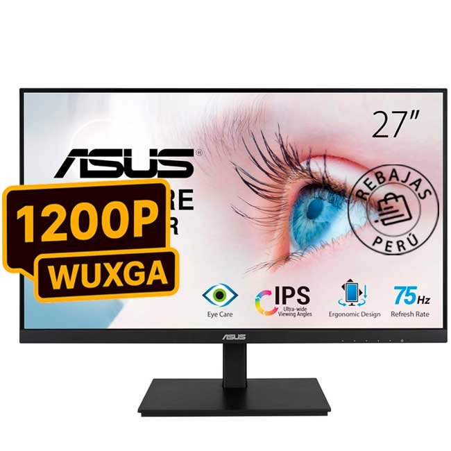 Monitor ASUS VA27EQSB 27” Full HD IPS, 75Hz, Adaptive-Sync, Eye Care y diseño ergonómico