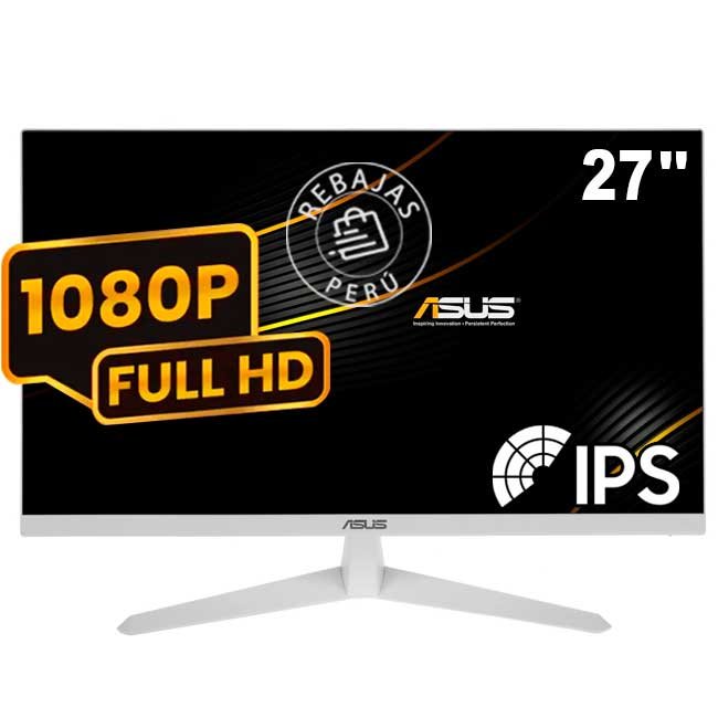Monitor ASUS VY279HE-W 27" Full HD IPS 75Hz Eye Care - Pantalla Antirreflejo y Cómoda