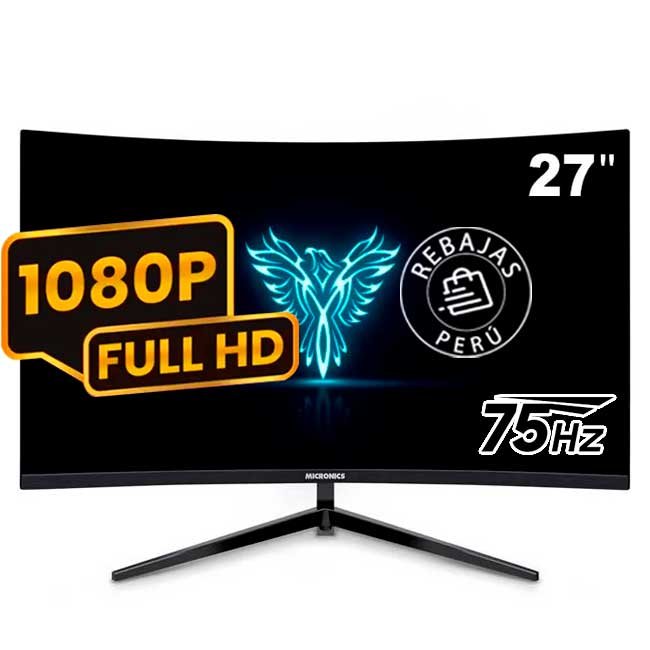 Monitor Brickell 27" Curvo FHD 75Hz 3ms MICDG27FC-75  FreeSync y Reducción de Luz Azul
