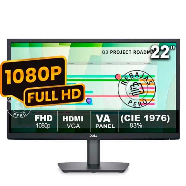 Monitor Dell E2223HN 21.45” Full HD VA HDMI VGA Antirreflejo 60Hz con soporte VESA