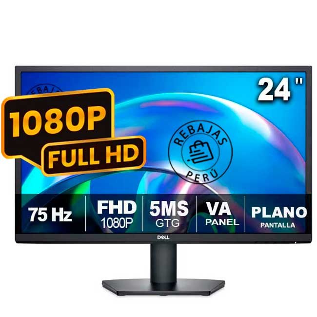Monitor Dell SE2425H 24" Full HD VA | HDMI y VGA | 75Hz | 5ms | Antiparpadeo