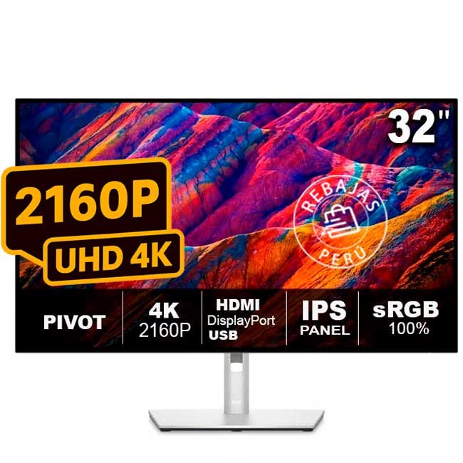 Monitor Dell UltraSharp U3223QE 32 pulgadas 4K IPS Black USB-C, DisplayPort, LAN RJ45, 90W PD