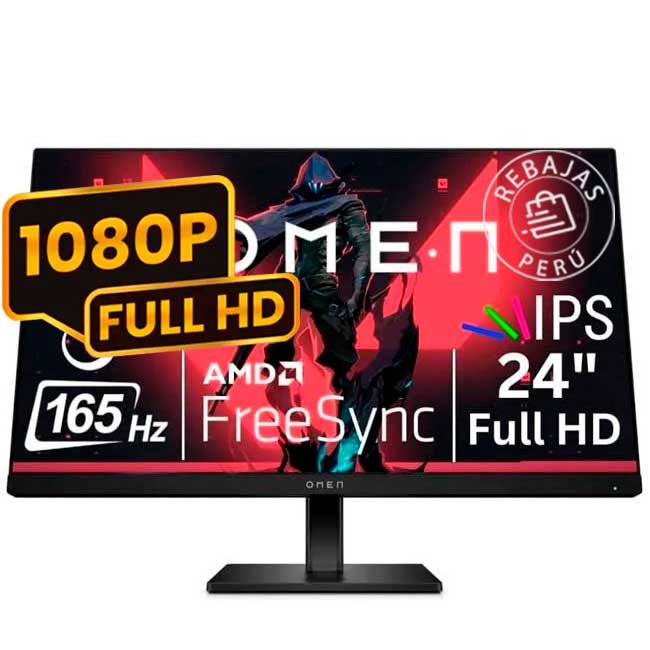 Monitor Gamer HP OMEN 780D9AA#ABA 24" Full HD IPS 165Hz 1ms FreeSync Premium USB-C Ajuste Ergonómico