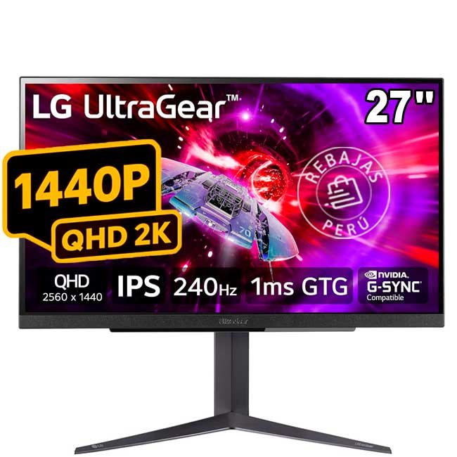 Monitor Gamer LG 27GR83Q-B | 27” QHD 240Hz 1ms IPS UltraGear