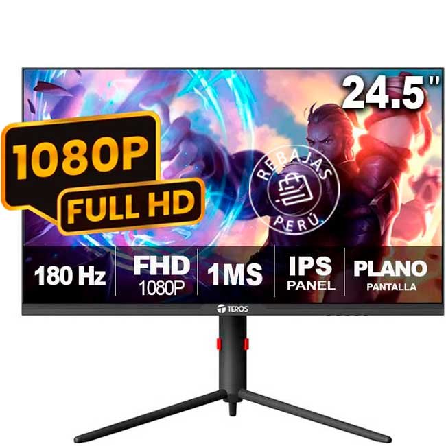 Monitor Gaming TEROS TE-2472G 24.5" FHD IPS 180Hz 1ms FreeSync HDMI DP VESA