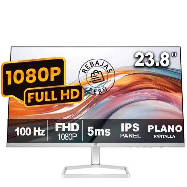 Monitor HP 524sw 94C21AA 23,8” FHD IPS 100Hz  Antirreflejo, HDMI, VGA, Eye Ease