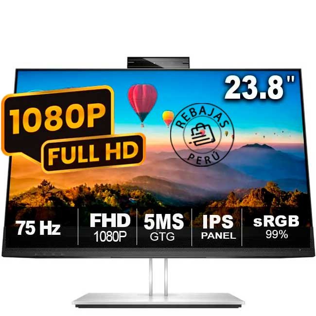 Monitor HP E24m G4 40Z32AA#AB 23.8" FHD USB-C IPS con Cámara 5MP Altavoces 2x5W HDMI DP RJ45 VESA