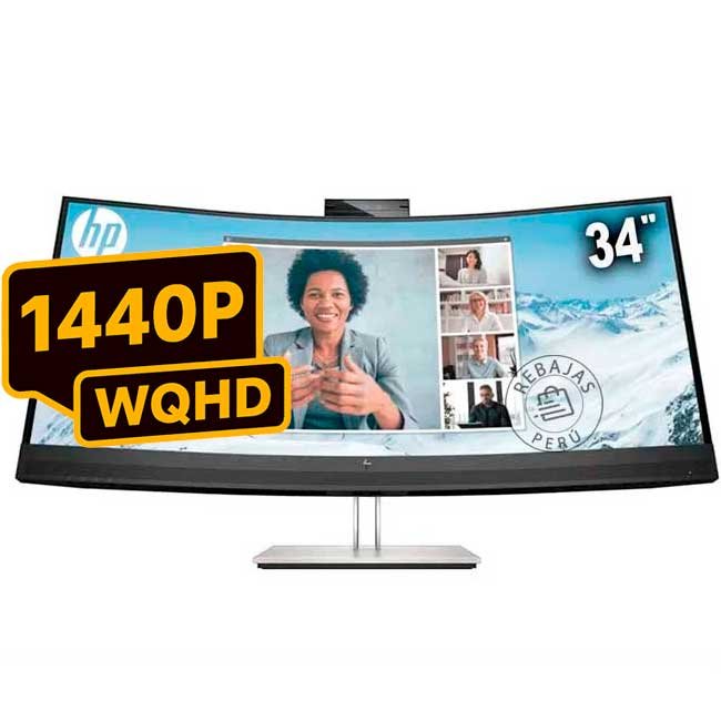 Monitor HP E34m G4 34" Curvo WQHD 3440x1440 VA USB-C HDMI DP RJ45 Cámara Altavoces