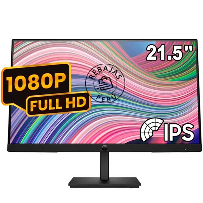 Monitor HP P22 G5 21.5'' FHD IPS, 75Hz, HDMI/DP/VGA, VESA, Bajo Consumo, 3 Años de Garantía