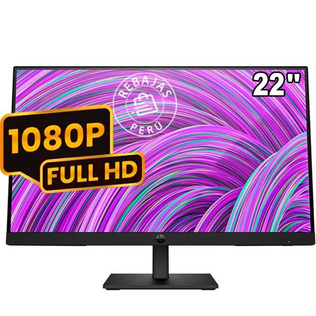 Monitor HP P22h G5 21,5" FHD IPS 1920x1080, 5 ms, HDMI, DisplayPort, VGA, altavoces integrados, ajuste altura e inclinación, diseño micro-edge
