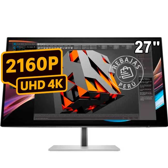 Monitor HP Pro S7 27" 4K UHD IPS Black, Thunderbolt 4, 400 nits, Calibración de Color, USB-C y HDMI 8J9G2AA#ABA