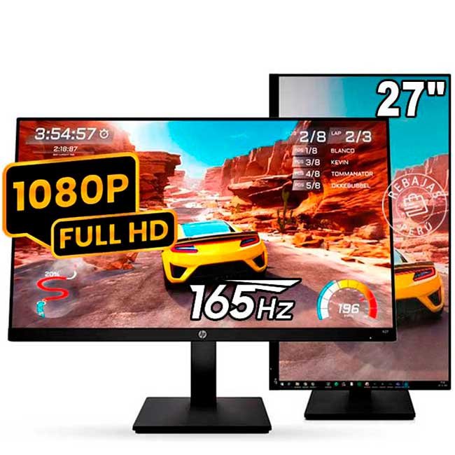 Monitor HP X27 27" FHD Gaming 165Hz IPS 1ms FreeSync – Alto Rendimiento para Gamers