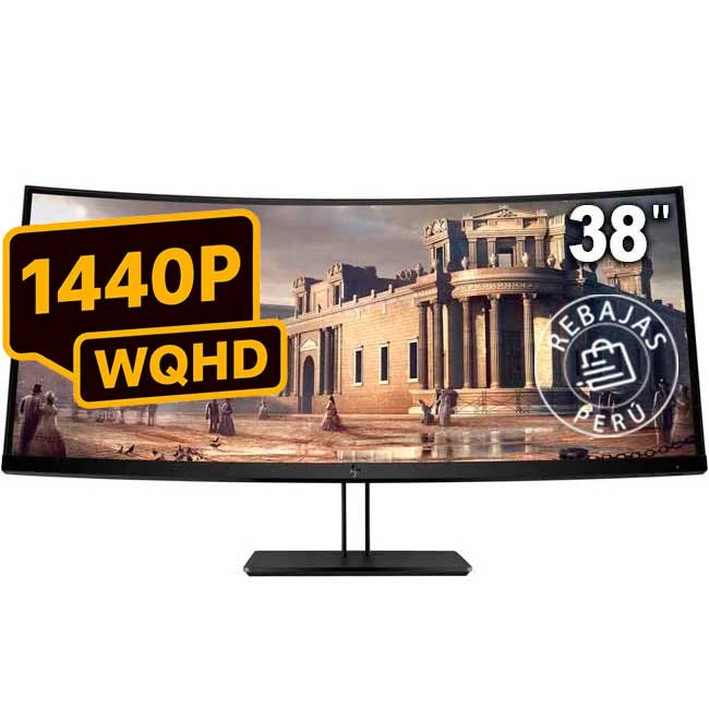 Monitor HP Z38c Z4W65A8#ABA Curvo 37.5” Ultra-Wide IPS, 3840x1600, 5ms, 98% sRGB, USB-C, HDMI, DisplayPort – Profesional