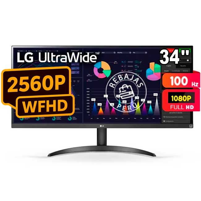 Monitor LG 34WQ500-B UltraWide 34" FHD IPS 100Hz FreeSync HDR HDMI DisplayPort
