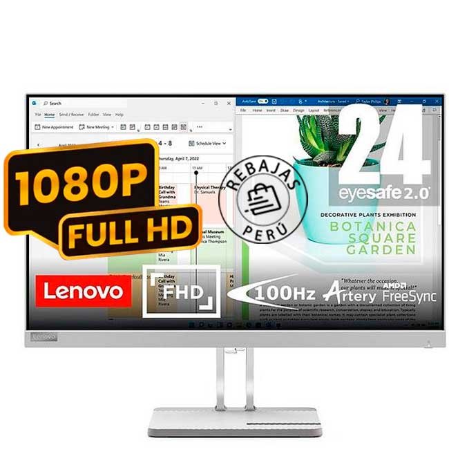 Monitor Lenovo 67AAKAC3LA L24e-40 23.8" VA Full HD 100Hz HDMI VGA Anti-Glare Gris