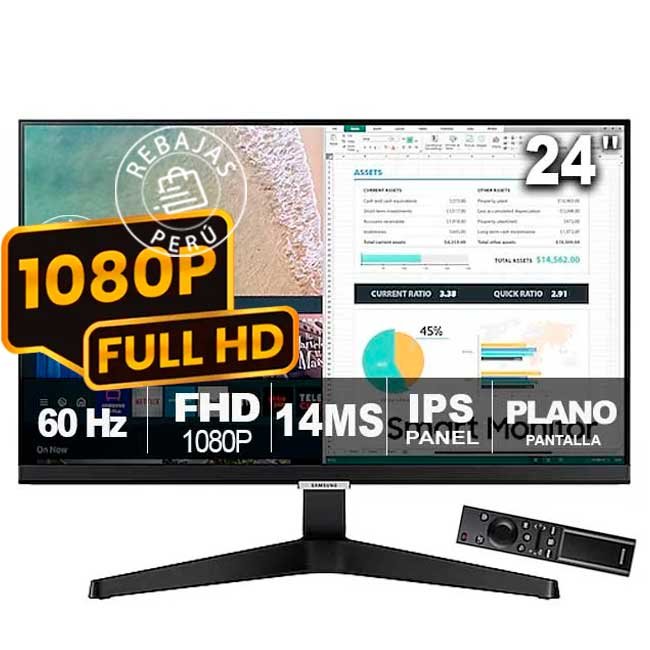 Monitor Samsung LS24AM506NLXPE 24" Smart IPS Full HD con Tizen, HDMI x2, WiFi y Bluetooth