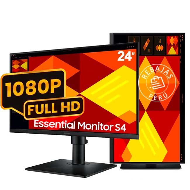 Monitor Samsung LS24D400GALXPE Essential S4 24" Full HD IPS 100Hz, 5ms, HDMI, DisplayPort y USB
