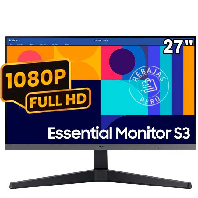 Monitor Samsung  LS27C330GALXPE Essential S3 27” FHD IPS 100Hz