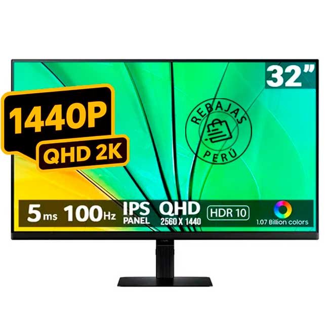 Monitor Samsung LS32D600EALXPE 32" QHD IPS, 100Hz, HDR10, USB-C 90W, HDMI y DisplayPort