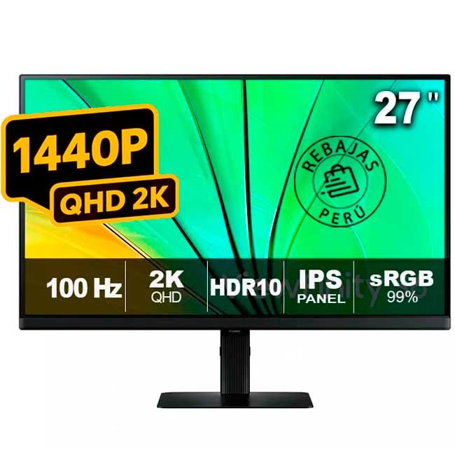 Monitor Samsung ViewFinity S6 LS27D600EALXPE – 27" QHD IPS, 100Hz, 5ms, HDR10, USB-C, Ajustable VESA