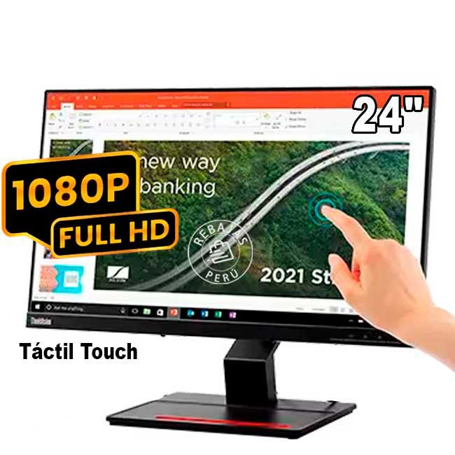 Monitor Táctil Lenovo ThinkVision T24t-20 23.8" FHD IPS 10 puntos USB-C HDMI DP 99% sRGB