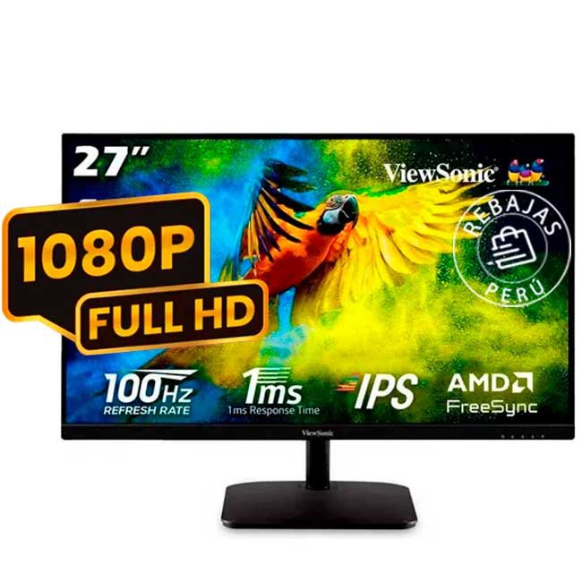Monitor ViewSonic VA2735-HS IPS de 27” FHD HDMI, VGA, AMD FreeSync y Montaje VESA enpaque Dañado