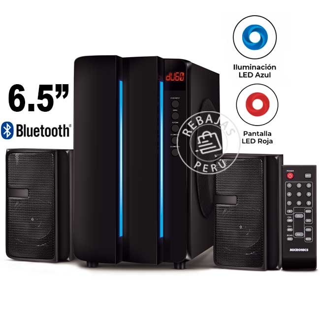 Parlante Micronics Infinity 6" MIC S7601 – Bluetooth 5.0, Woofer 6.5", Radio FM y Control Remoto
