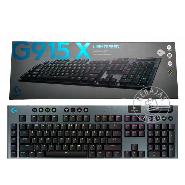 Teclado Logitech G915 X LIGHTSPEED Inalámbrico Mecánico RGB con Bluetooth y KeyControl 