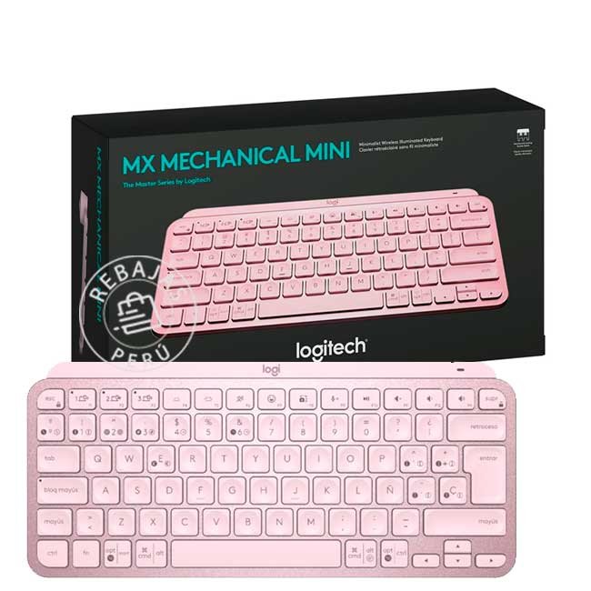 Teclado Logitech MX Keys Mini Recargable USB-C, Retroiluminado y Compatible con Windows, macOS, iPadO