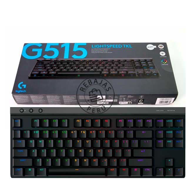 Teclado Gaming Logitech G515 TKL Lightspeed Bluetooth LightSync RGB Negro