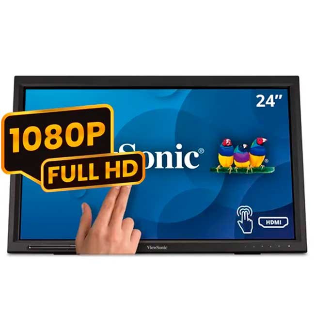 ViewSonic TD2423d – Monitor táctil de 24" Full HD, 10 puntos IR, HDMI, VGA, DisplayPort y USB