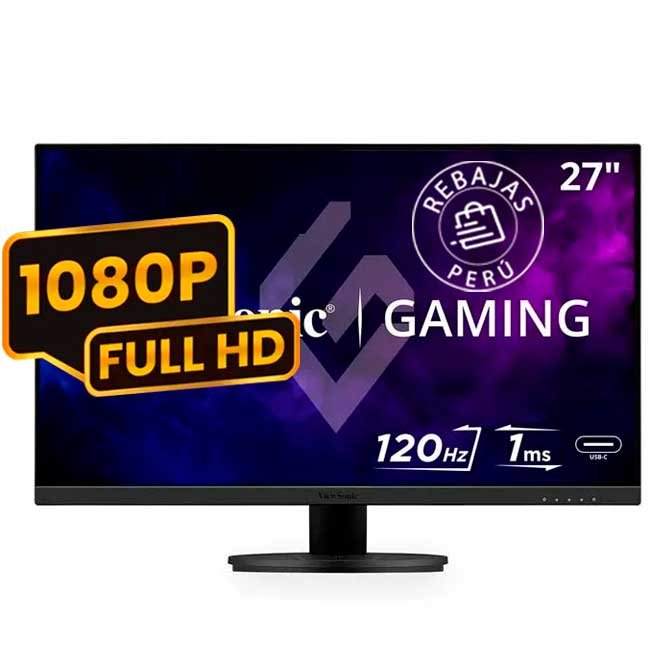 ViewSonic VX2716A – Monitor Gaming de 27" Full HD, IPS, 120Hz (OC), 1ms, USB-C, HDMI, DisplayPort