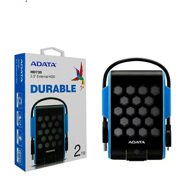 Disco Duro Externo ADATA HD720 2TB USB 3.1 Azul Resistente al Agua y Golpes