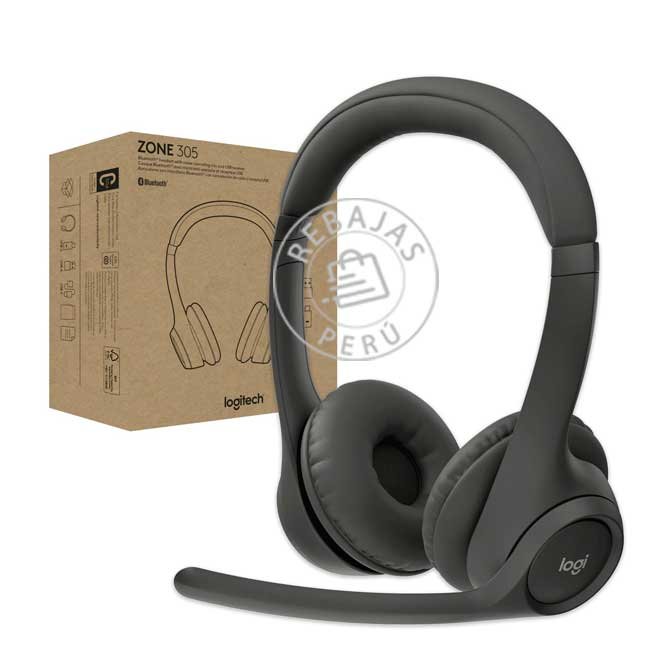 Audífono Logitech Zone 305 Wireless Bluetooth Teams Negro