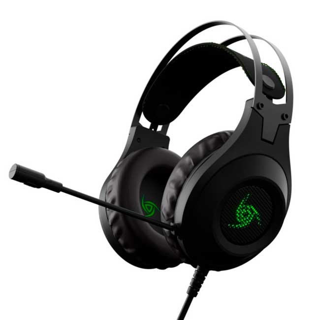 Audífonos VSG Kuiper Stereo con Iluminación LED Verde y Sonido Envolvente para PC, Consolas y Smartphone