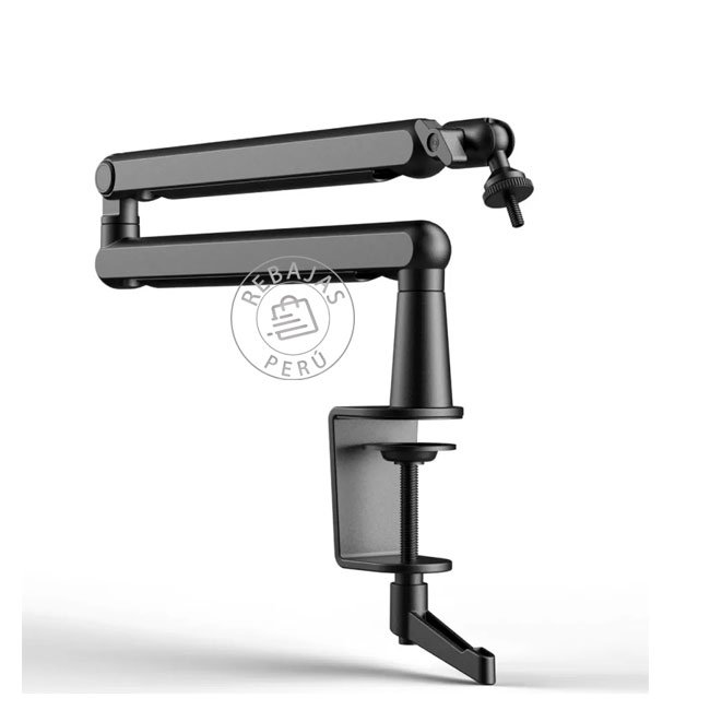 Brazo para Micrófono Fifine BM88 BLACK Perfil Bajo Soporta hasta 1,5 kg con Canaleta para Cables