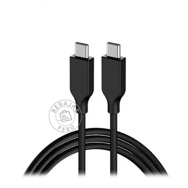 Cable USB-C Genius ACC-C2CC-3A 100 cm Trenzado Negro Carga Rápida y Transferencia de Datos