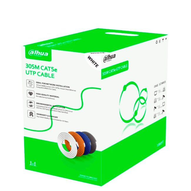 Cable UTP Cat5e Naranja 305m Dahua DH-PFM922I-5EUN-C – Redes y CCTV