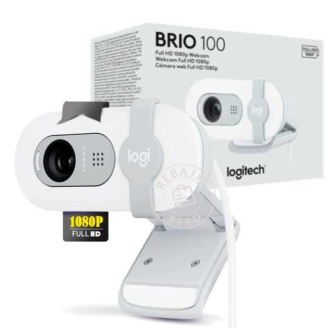 Cámara Logitech Brio 100 FHD 1080p USB-A White