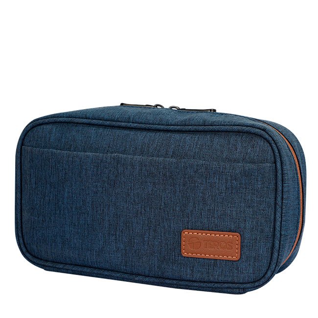 Cartuchera TEROS TE-ACS9017DB Azul Marino – Organizador y Portacables Práctico