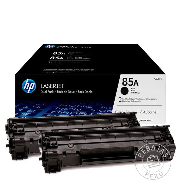 Tóner HP CE285AD (85AD) Negro Pack 2 – LaserJet P1102 1600 páginas