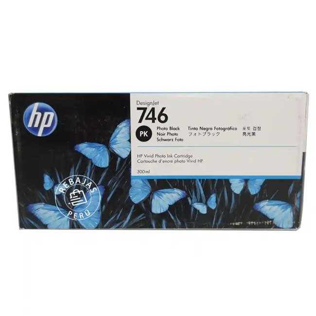 Tinta HP 746 Photo Black P2V82A de 300 ml para HP DesignJet Z6 y Z9 – Original Pigmentada
